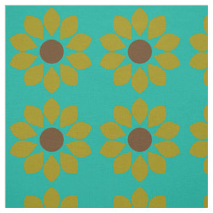 Retro Vintage Mod Floral Pattern Fabric