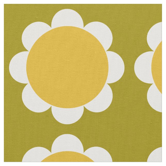 Retro Vintage Mod Geometric Pattern Fabric (Close Up)