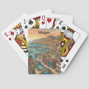 Retro Vintage Mogan Gran Canaria Canary Islands Playing Cards