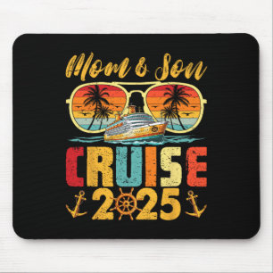 Retro Vintage Mom And Son Cruise 2025 Mama Mothers Mouse Mat