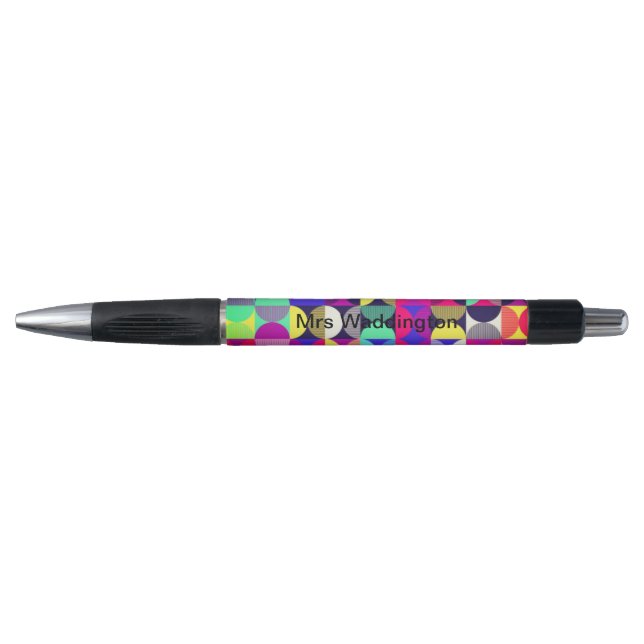 Retro Vintage monogrammed Colourful Teacher (Front)