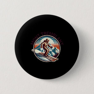 Retro vintage mont tremblant canada ski resort 6 cm round badge