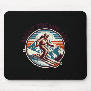 Retro vintage mont tremblant canada ski resort mouse mat
