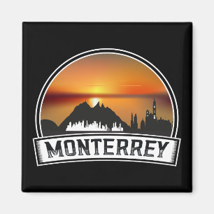 Retro Vintage Monterrey Mexico Sunset Cityscape Magnet