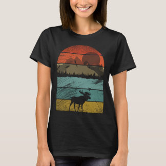 Retro vintage Moose and cute animal 6 T-Shirt