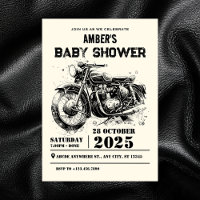 Retro vintage Motorcycle custom biker baby shower
