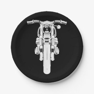 Retro Vintage Motorcycle I love my Motorbik Paper Plate