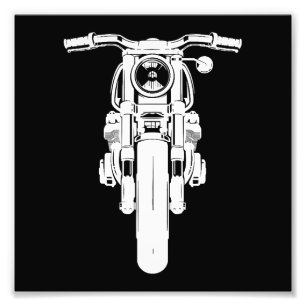 Retro Vintage Motorcycle I love my Motorbik Photo Print