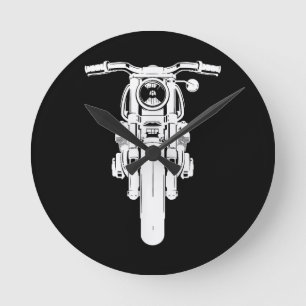 Retro Vintage Motorcycle I love my Motorbik Round Clock