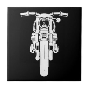 Retro Vintage Motorcycle I love my Motorbik Tile