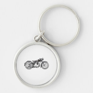 Retro Vintage Motorcycle _ I Love My Motorcycle Key Ring