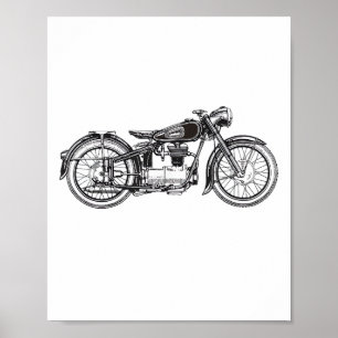 Retro Vintage Motorcycle _ I Love My Motorcycle Poster