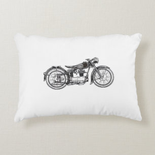 Retro Vintage Motorcycle _ I Love My MotorcycleRet Decorative Cushion