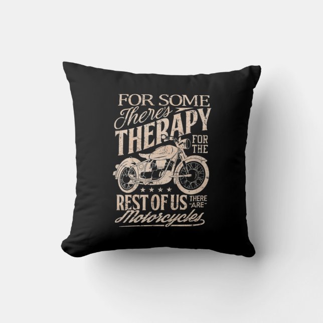Retro Vintage Motorcycle rider therapy Cushion (Front)