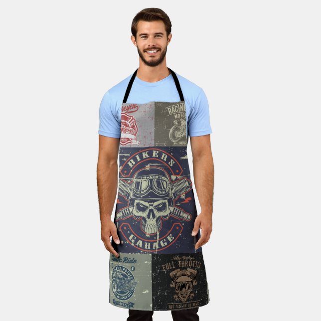 Retro Vintage Motorcyle Apron (Worn)
