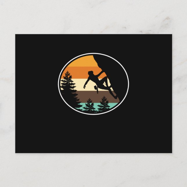 Retro Vintage Mountain Climber Rock Climbing Lover Postcard (Front)