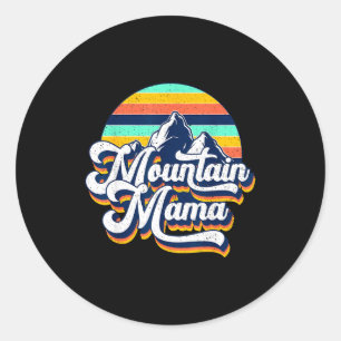 Retro vintage mountain mama life cute mother's day classic round sticker
