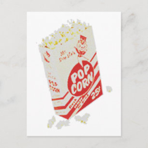 Retro Vintage Movie Theatre Popcorn Postcard