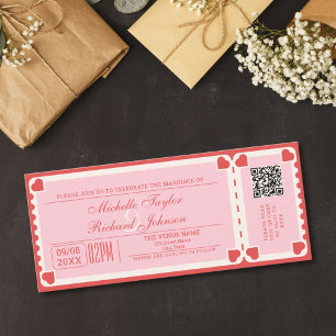 Retro Vintage Movie Ticket with RSVP QR Code Invitation