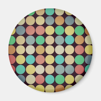 Retro Vintage Multicolored Circles Pattern Magnet