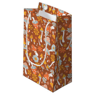 Retro Vintage Mushroom Flower Pattern Small Gift Bag
