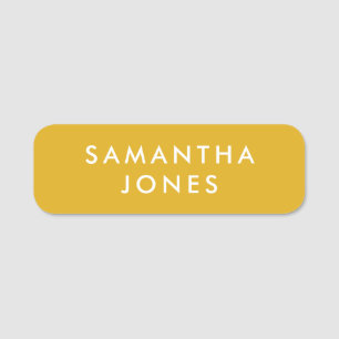 Retro Vintage Mustard Yellow Minimalist Modern Name Tag