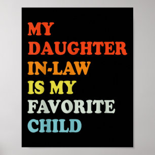 Retro Vintage My Daughter In Law Is My Favourite C Poster