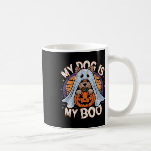 Retro Vintage My Dog Is My Boo Halloween Ghost Dog Coffee Mug