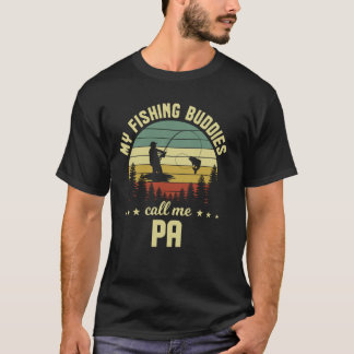 Retro Vintage My Favourite Fishing Buddies Call Me T-Shirt