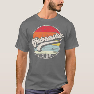 Retro Vintage Nebraska Design Est  T-Shirt