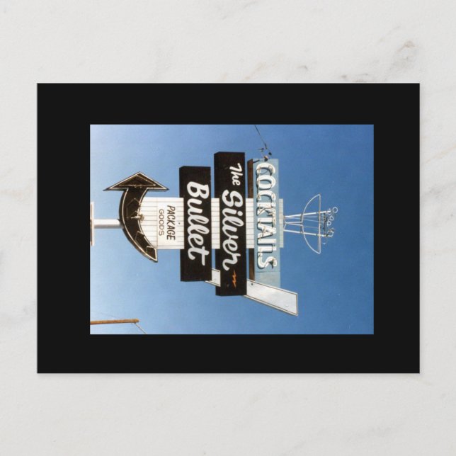 Retro Vintage Neon Sign. Postcard (Front)