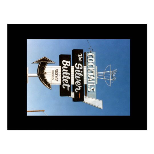 Retro Vintage Neon Sign. Postcard