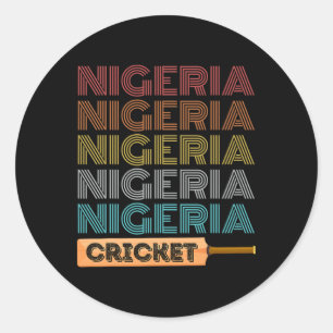 Retro Vintage Nigeria Cricket Classic Round Sticker