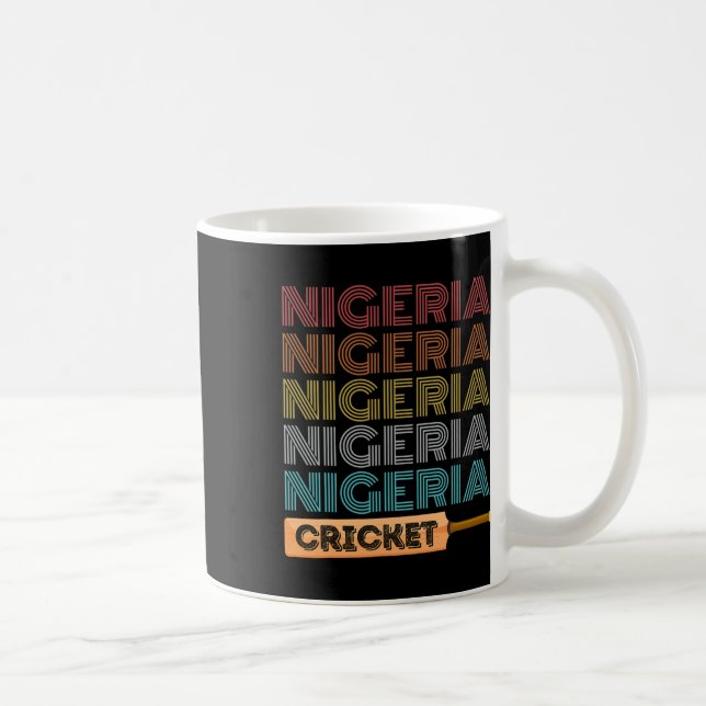 Retro Vintage Nigeria Cricket  Coffee Mug (Right)