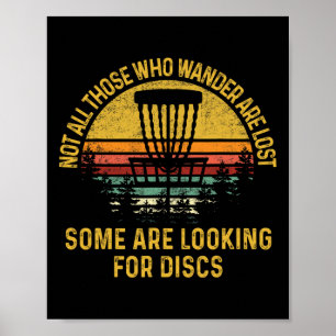 Retro Vintage Not Those Who Wander Disc Golf Are L Poster