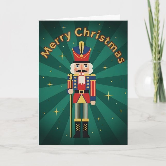 Retro Vintage Nutcracker Magic Christmas Holiday Card (Front)