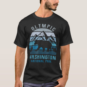 Retro Vintage Olympic National Park For Hiking T-Shirt