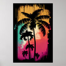 Retro Vintage Ombre Pop Art Palm Los Angeles Vibes
