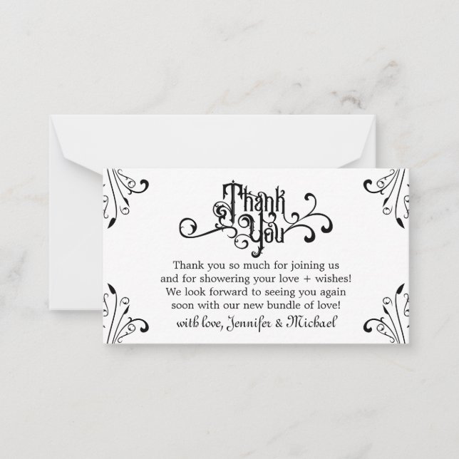 Retro Vintage Ornaments Thank You Card (Front)