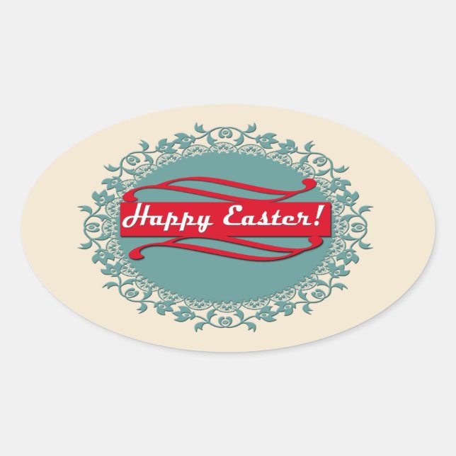 Retro, vintage oval sticker (Front)