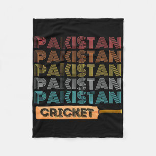 Retro Vintage Pakistan Cricket Fleece Blanket