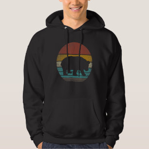 Retro Vintage Panda Bear Men Women Kid Family Anim Hoodie