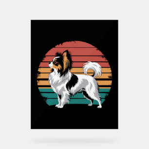 Retro Vintage Papillon Dog Lover Animal Papillon Acrylic Sign