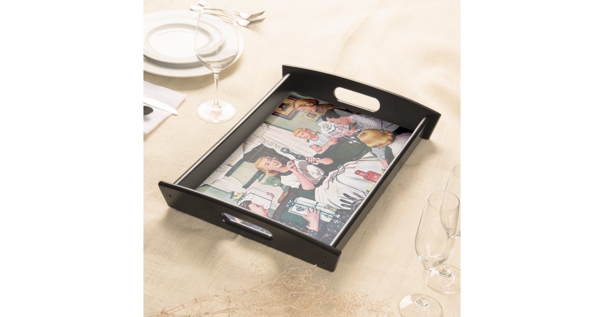 retro vintage party cute serving tray Zazzle