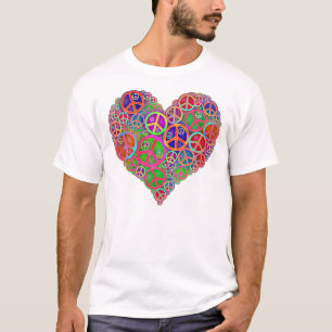 Retro Vintage Peace Heart T-Shirt