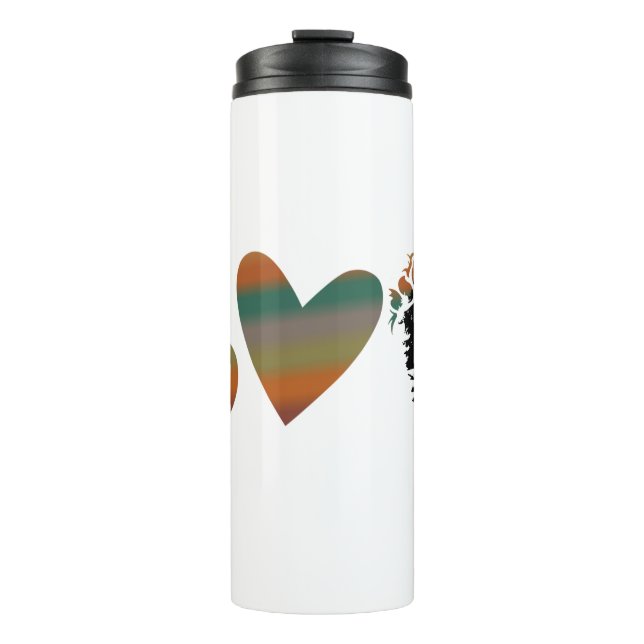 Retro Vintage Peace Love Bigfoot Thermal Tumbler (Front)