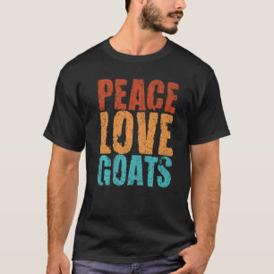 Retro Vintage Peace Love Goats Cute Animal Farm 1 T-Shirt