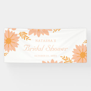 Retro Vintage Peach Fuzz Orange Flower Pattern Banner