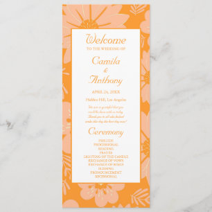 Retro Vintage Peach Fuzz Orange Flower Pattern Programme