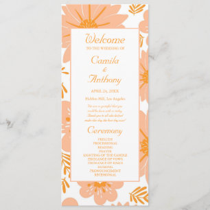 Retro Vintage Peach Fuzz Orange Flower Pattern Programme